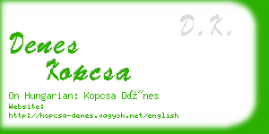 denes kopcsa business card